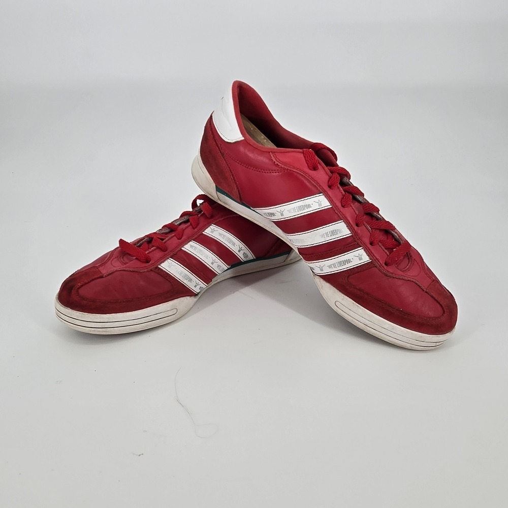 Adidas Liverpool Samba Nua FC‎ Rare Red Leather Suede Sneakers Men US 10 Soccer
